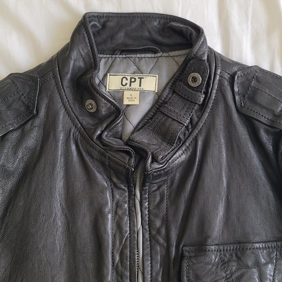 COCKPIT USA Leather Jacket Flight Bomber size L - Picture 3 of 12